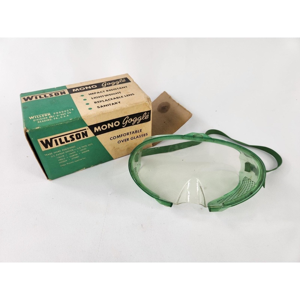 Vintage Green‎ WILLSON Monogoggle Personal Safety Eye Protection Laboratory Safe
